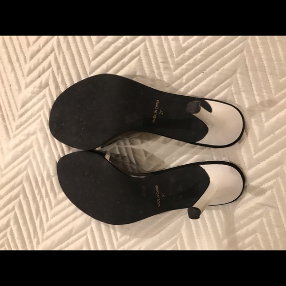 Woman’s Aldo open toe high heels black/white 6.5 - Picture 4 of 4